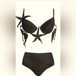 Beautiful mermaid inspired black high waisted bikini that you must have.